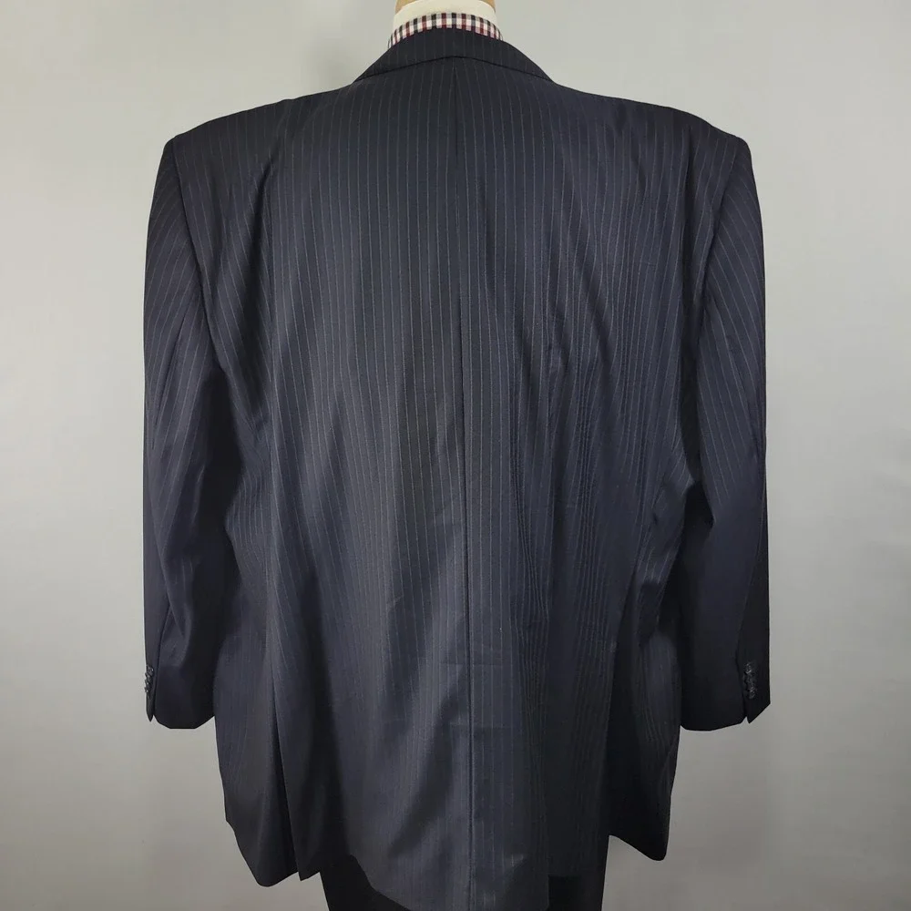 Daniel‎ Cremieux Men's Sport Coat Blazer Two Button Navy Striped Loro Piana 56L